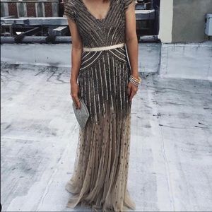 Adrianna Papell flapper style evening gown